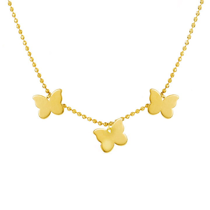 Mommy Loves You Triple Butterfly Adj. Necklace