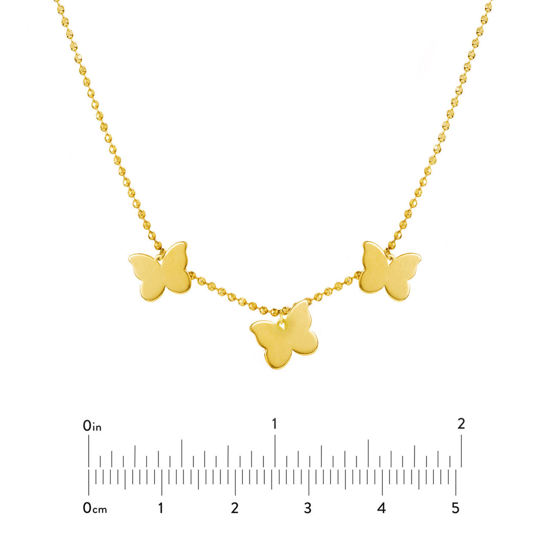 Mommy Loves You Triple Butterfly Adj. Necklace