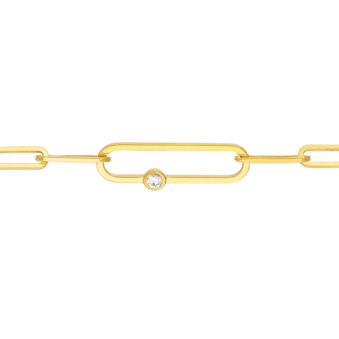 Fancy Diamond Paper Clip Bracelet