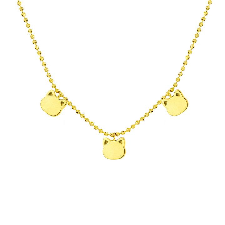 Mommy Loves You Triple Cat Adj. Necklace