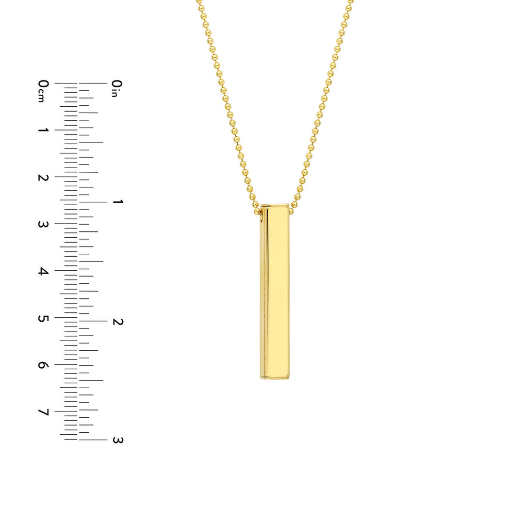 Men's Engravable 3D Bar Necklace