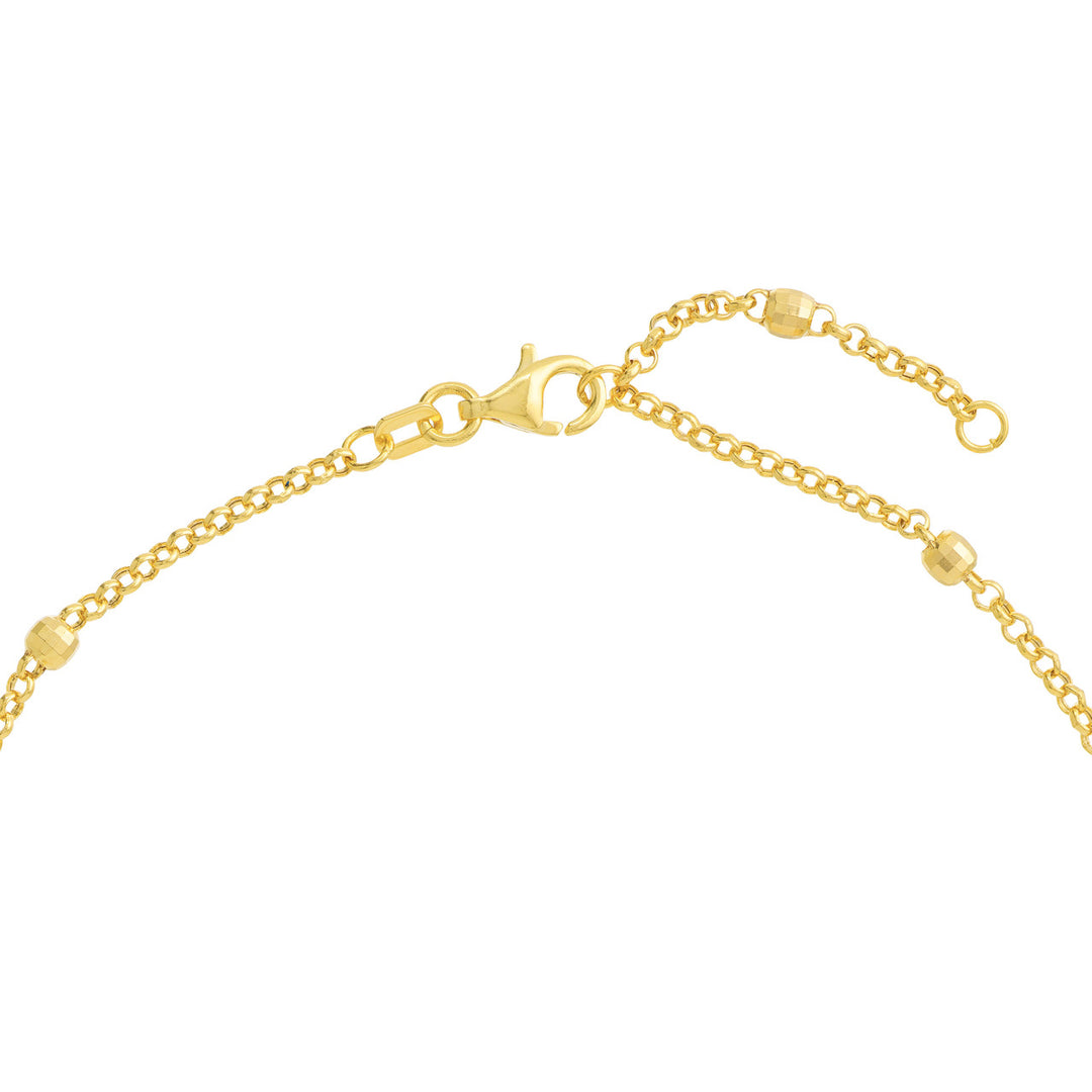 3mm Diamond Cut Bead Station Anklet