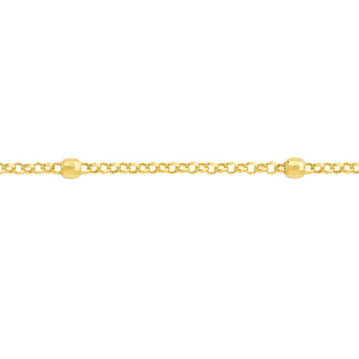 3mm Diamond Cut Bead Station Anklet