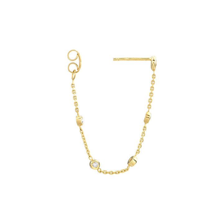 Bezel Diamond Chain Front-to-Back Earring