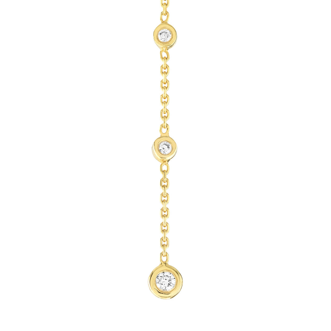 Bezel Diamond Chain Front-to-Back Earring