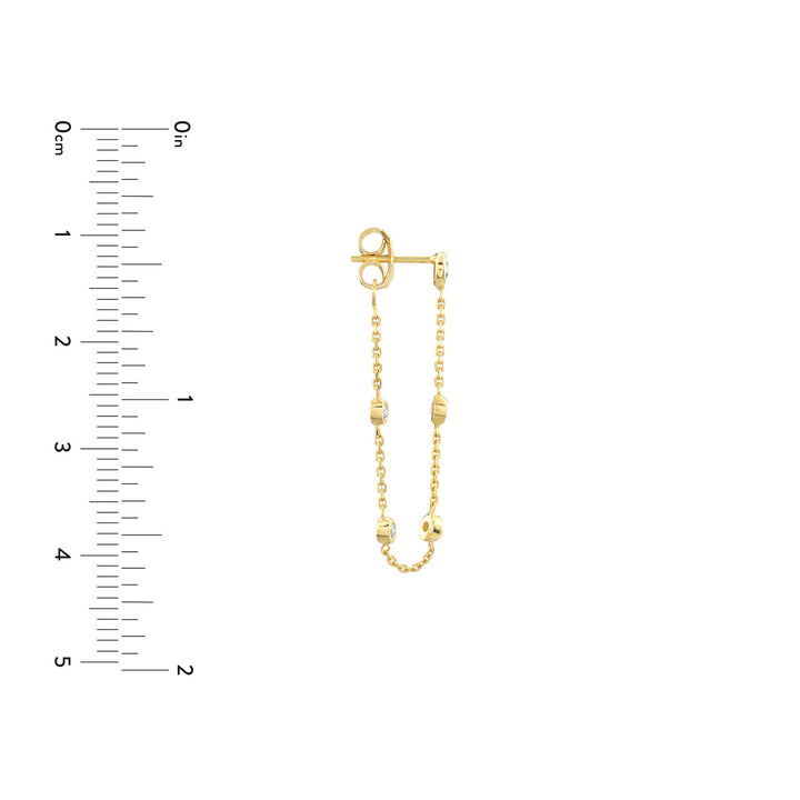 Bezel Diamond Chain Front-to-Back Earring