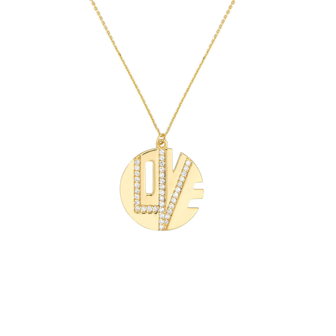 Diamond Love Cutout Medallion Necklace