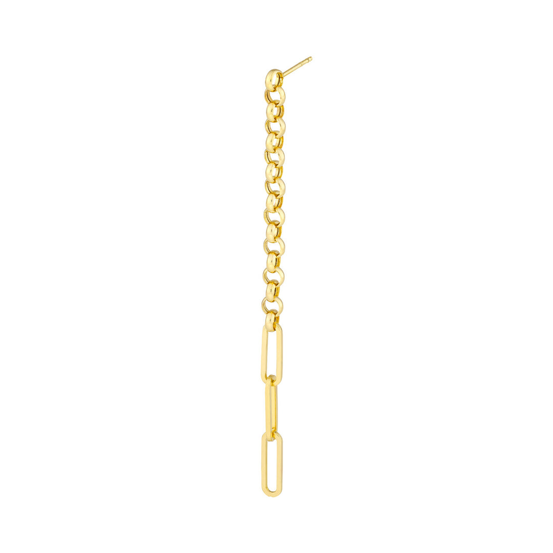 50/50 Rolo + Paper Clip Long Drop Earrings