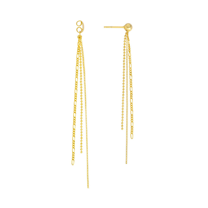 Mixed Tassel Front & Back Earrings