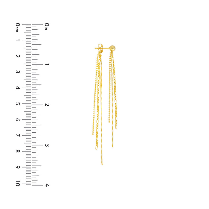 Mixed Tassel Front & Back Earrings