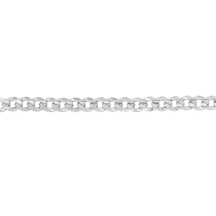 Sterling Silver 6.8mm Cuban Curb Chain with Lobster Lock Bracelet