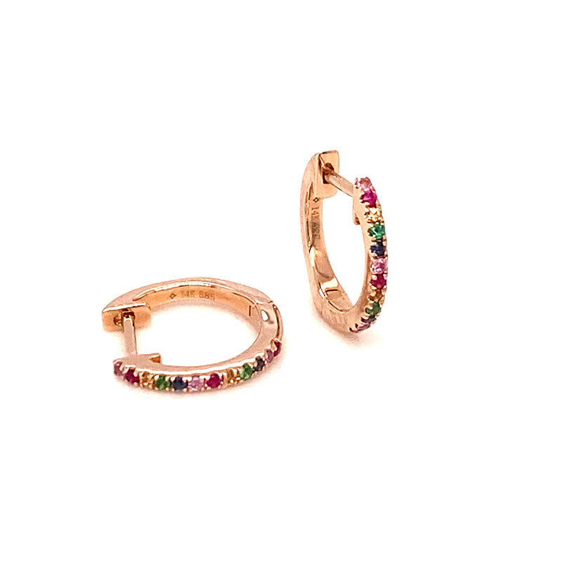 Multicolor Mini Huggie Earrings