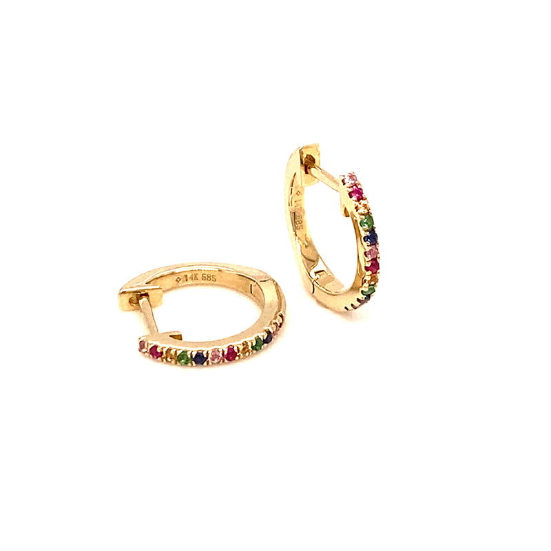 Multicolor Mini Huggie Earrings