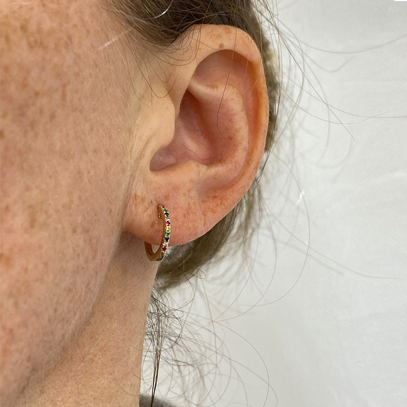 Multicolor Mini Huggie Earrings