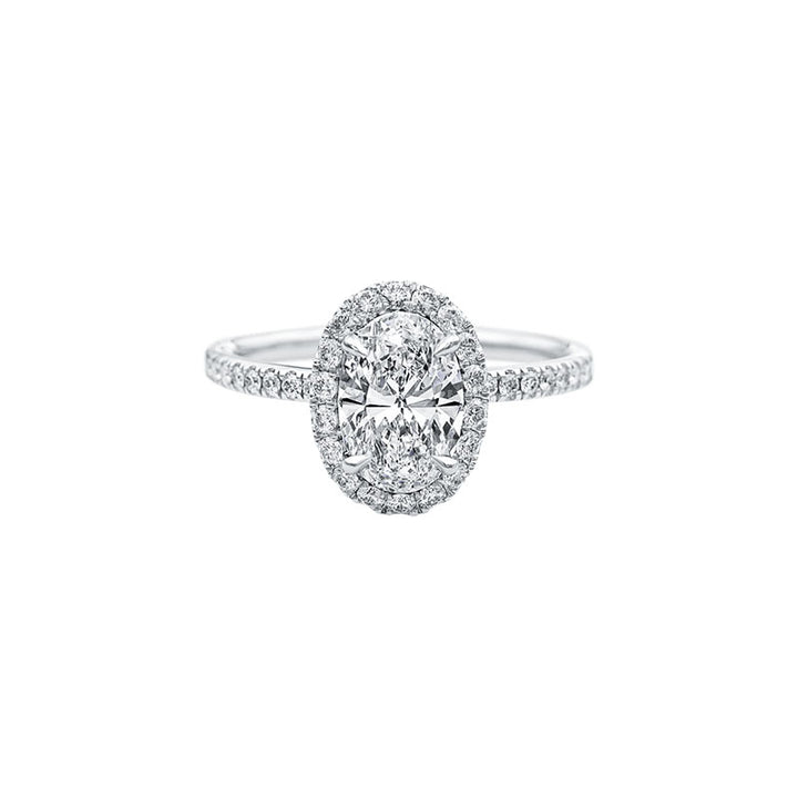 Oval-Shaped Diamond Micropavé Engagement Ring