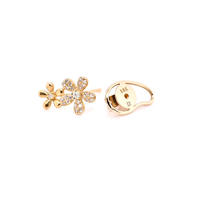 Pave Flower Duo Ear Climber