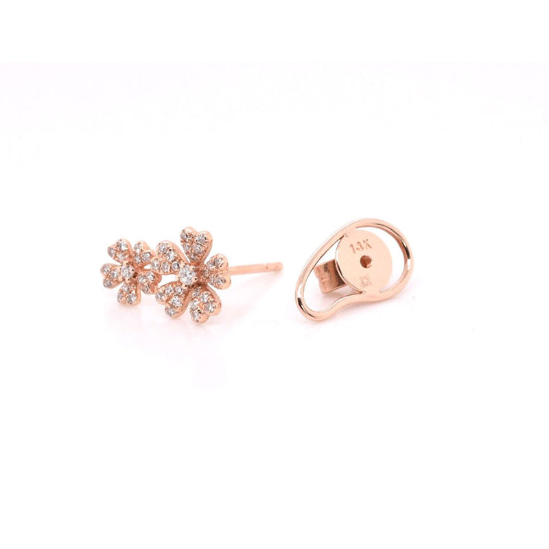 Pave Flower Duo Ear Climber