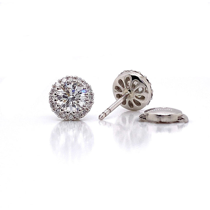 Diamond Halo Stud Earrings