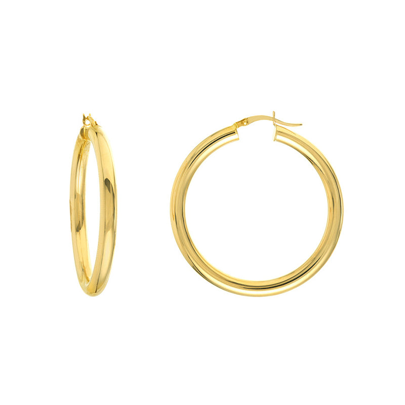 40mm x 4mm Polished Hoop Earrings