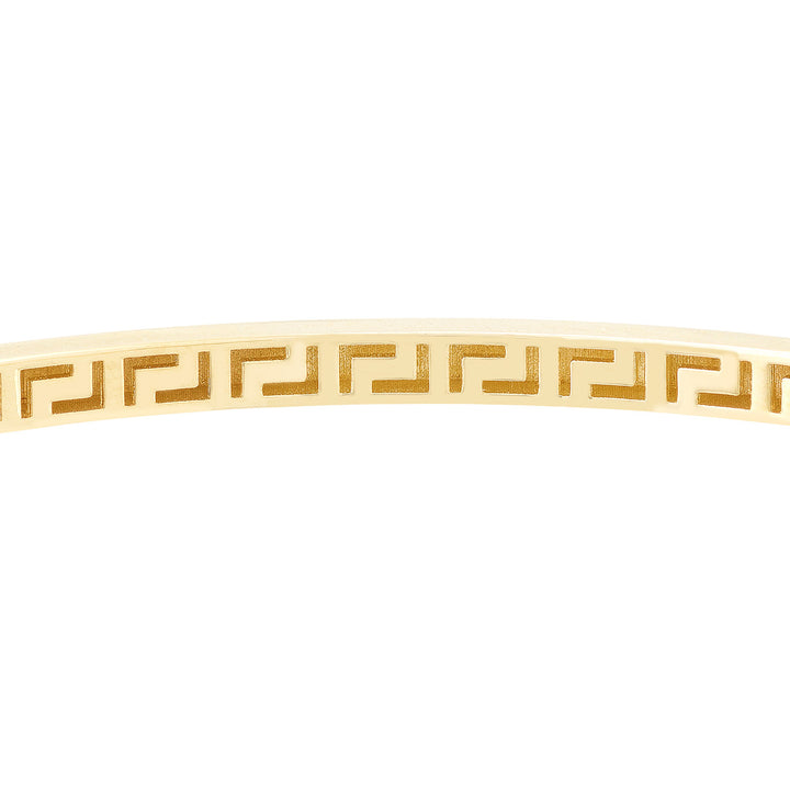 Plain Sq Tube Bangle Greek Key Interior