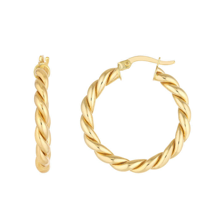 25mm x 2mm Braided Hoop Earrings