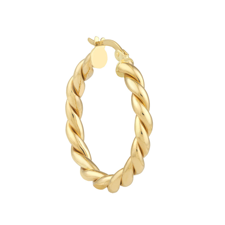 25mm x 2mm Braided Hoop Earrings