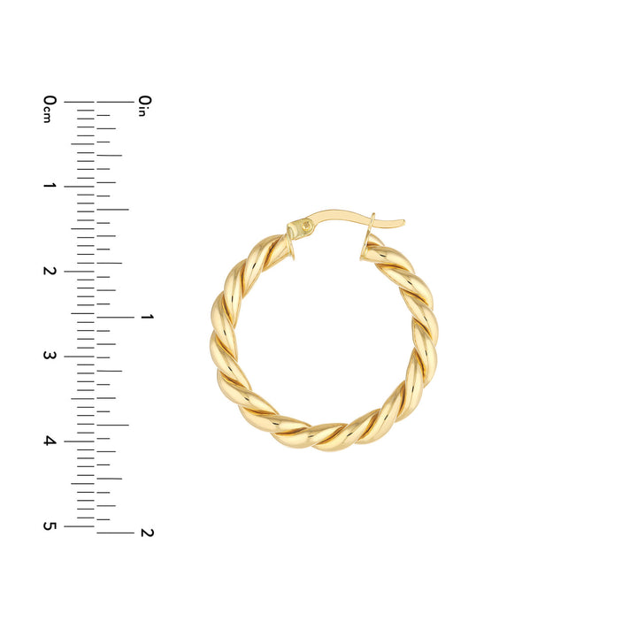 25mm x 2mm Braided Hoop Earrings