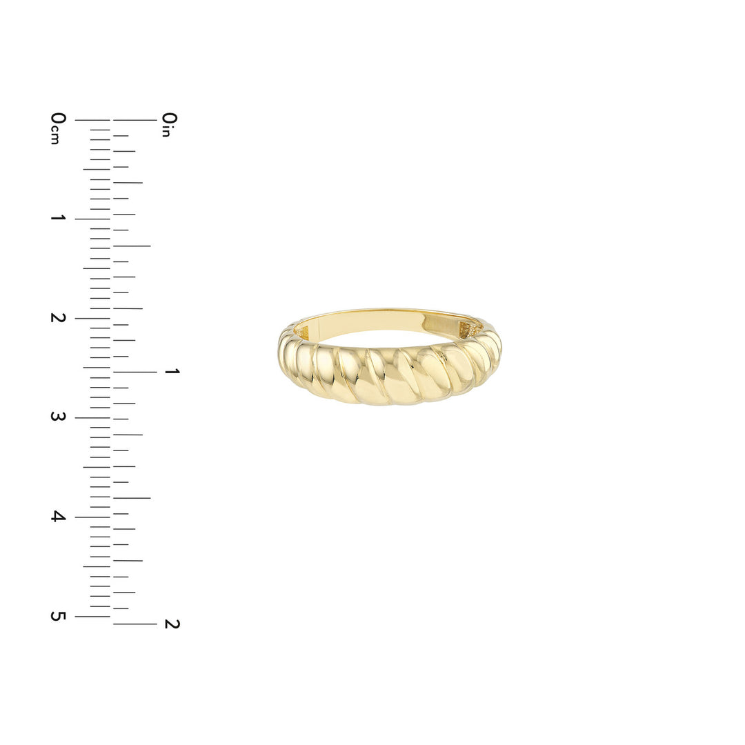 3mm Ribbed Polished Ring