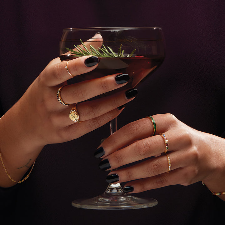 Lab-Grown Emerald Stackable Ring