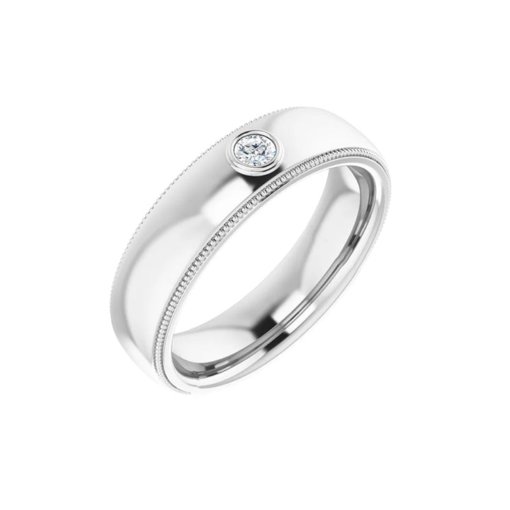 3MM Natural Round Diamond Men's Ring