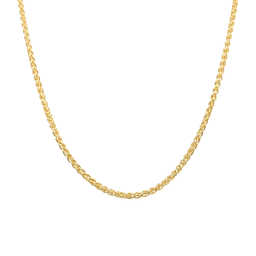 Wheat Chain in 14k Yellow Gold (1.25mm)