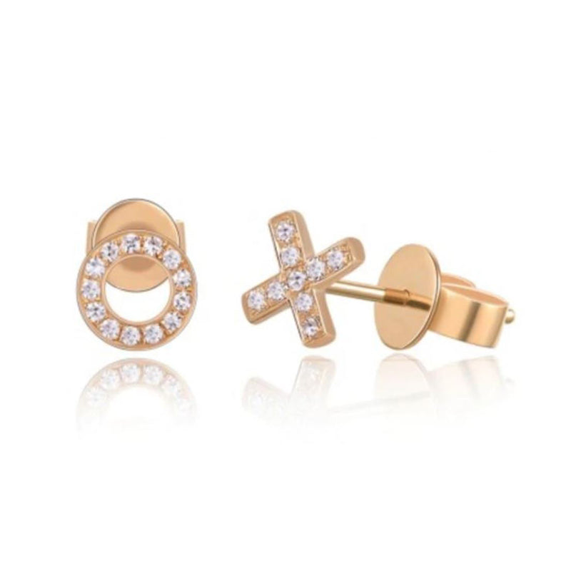 X and O Diamond Stud Earring